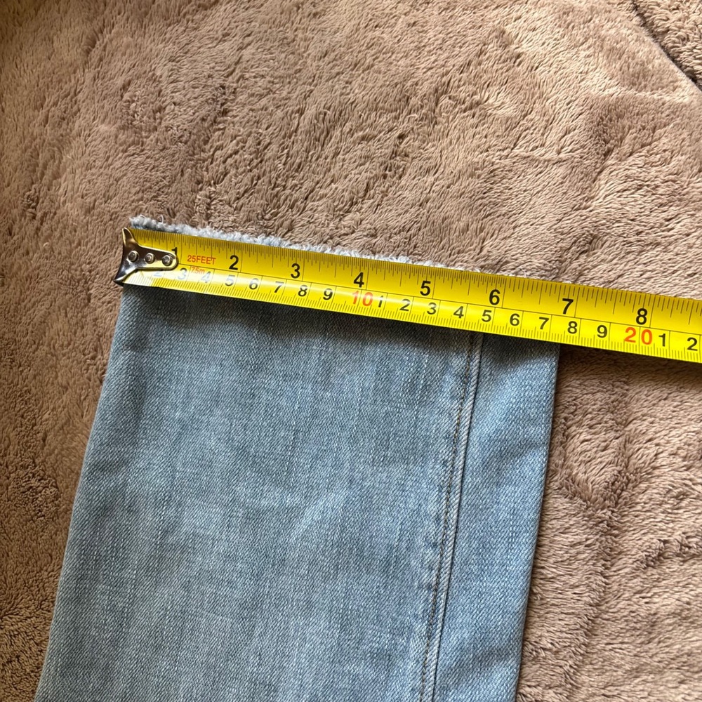 Loft Patchwork Boyfriend Jeans Light Wash Raw Hem Denim Size 30 10 NEW - Picture 11 of 11